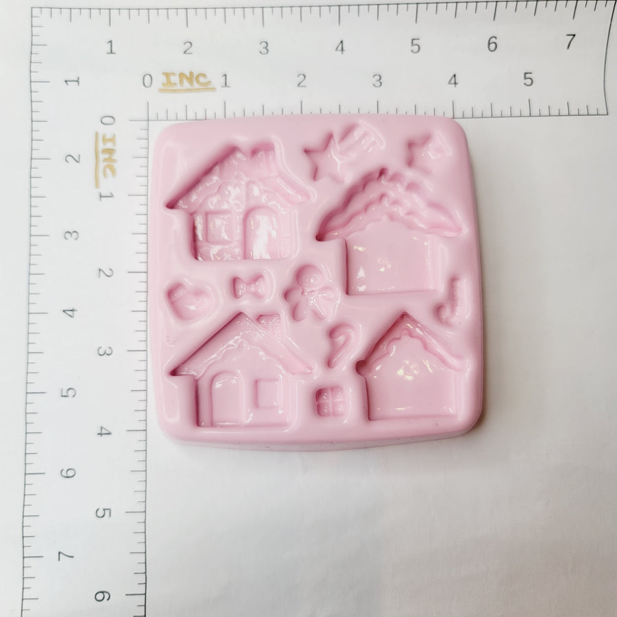 Gingerbread Houses Silicone Mold KKA #52