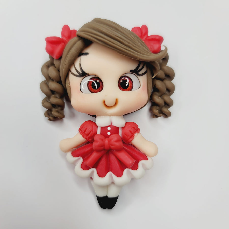 Bell Xmas #063 Clay Doll for Bow-Center, Jewelry Charms, Accessories, and More