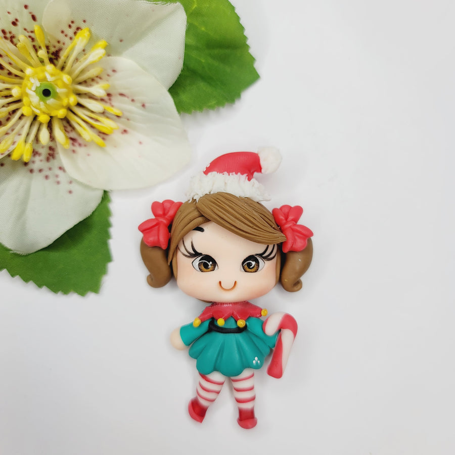 Bethenny Xmas #070 Clay Doll for Bow-Center, Jewelry Charms, Accessories, and More