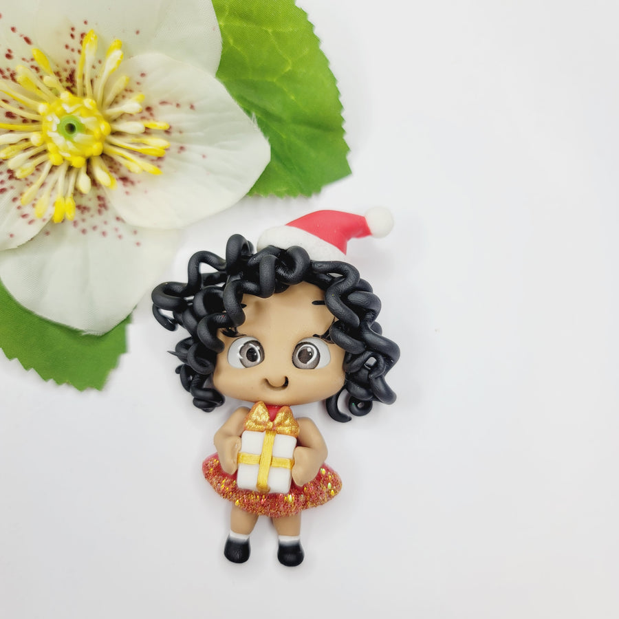 Michaela Xmas #386 Clay Doll for Bow-Center, Jewelry Charms, Accessories, and More