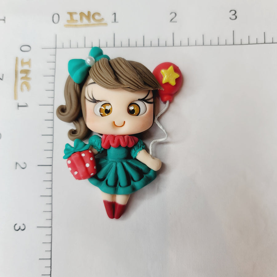 Clara Xmas #122 Clay Doll for Bow-Center, Jewelry Charms, Accessories, and More