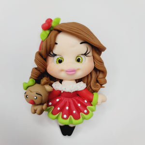 Everleigh Xmas #203 Clay Doll for Bow-Center, Jewelry Charms, Accessories, and More