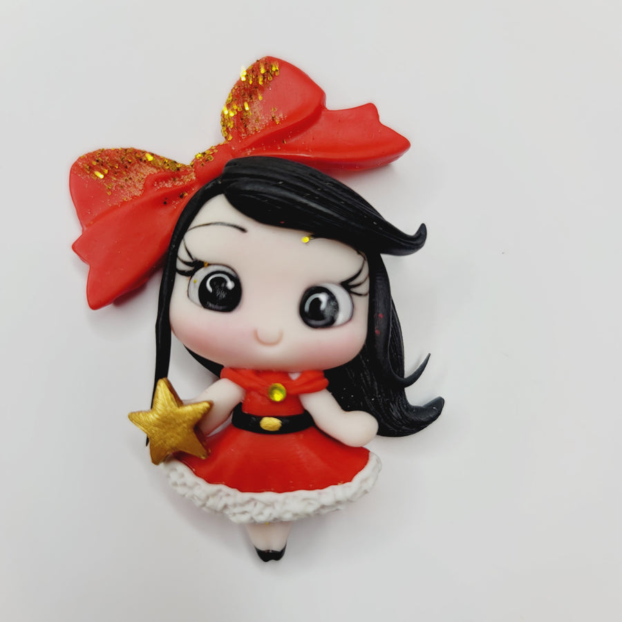 Louella xmas #338 Clay Doll for Bow-Center, Jewelry Charms, Accessories, and More