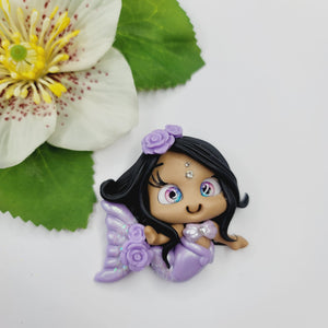 Serena Mermaid #508 Clay Doll for Bow-Center, Jewelry Charms, Accessories, and More