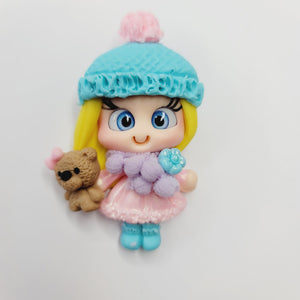 Frankie #221 Clay Doll for Bow-Center, Jewelry Charms, Accessories, and More
