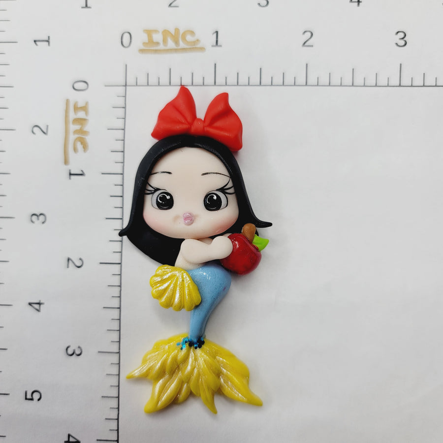 Snow White Mermaid #527 Clay Doll for Bow-Center, Jewelry Charms, Accessories, and More