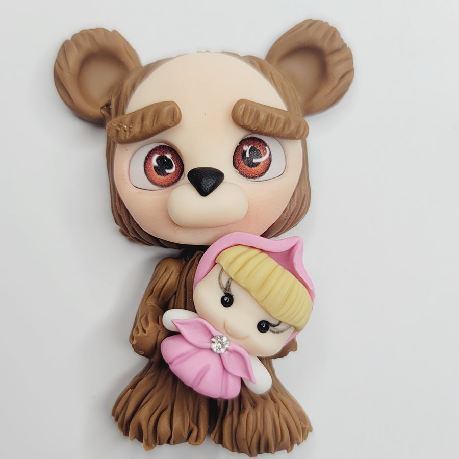 Masha Bear #409 Clay Doll for Bow-Center, Jewelry Charms, Accessories, and More