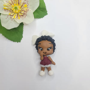 Minenhle #396 Clay Doll for Bow-Center, Jewelry Charms, Accessories, and More