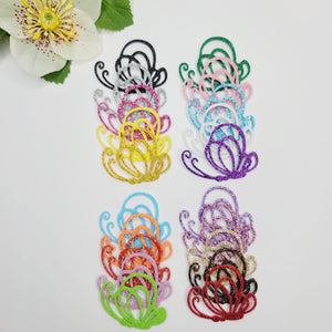 E.V.A. Wings #11 for Clays (set of 5) - 1.5"  (in) - Mixed Colors - Glitter