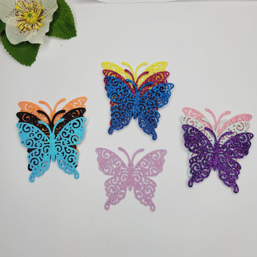E.V.A. Wings #14 for Clays (set of 5) - 3" (in) - Mixed Colors Glitter