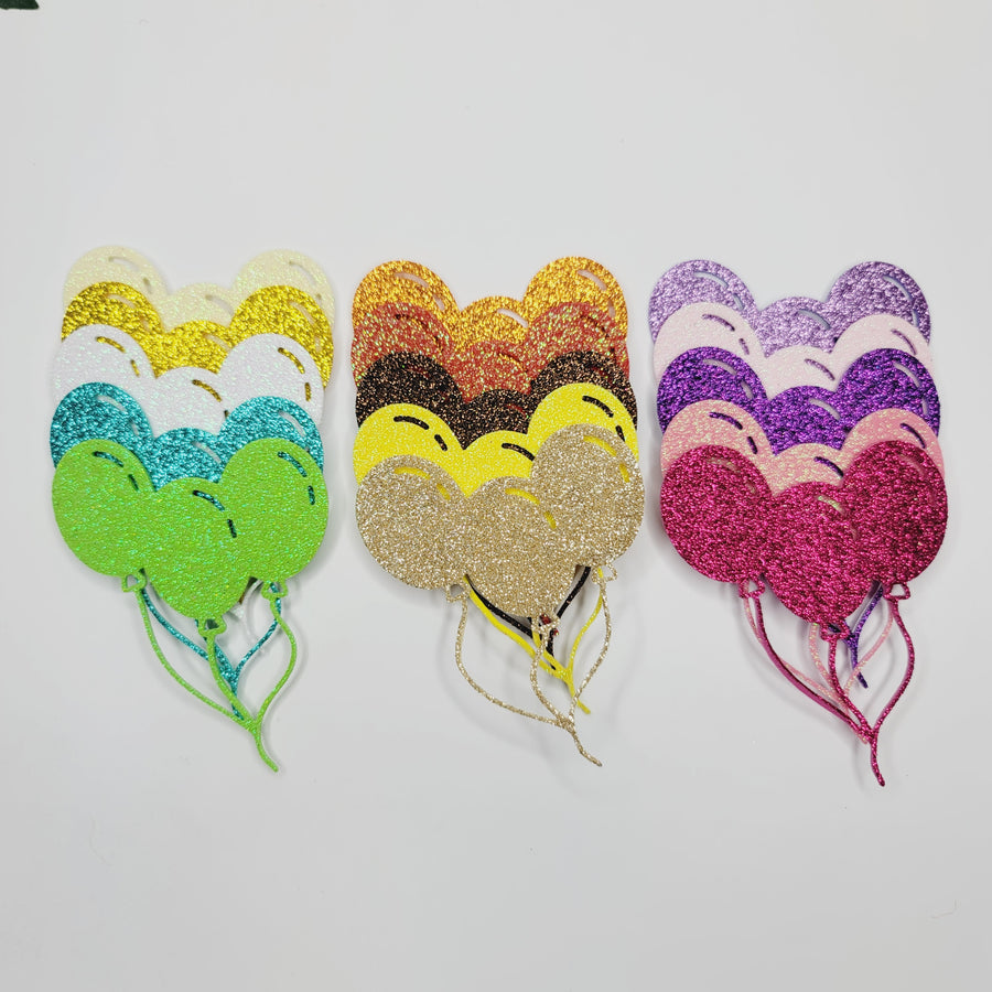 E.V.A. Balloons #2 for Clays (set of 5) - 3"x3.8" (in) - Mixed Colors - Glitter