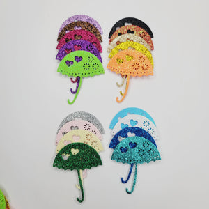 E.V.A. Umbrella for Clays (set of 5) - 2.5" x 2.8" (in) - Mixed Colors - Glitter