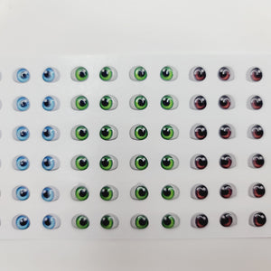 Adhesive Resin Eyes for Clays V.A. 013 (X-SM) 48 Pairs(PP) 5.7MM - Multicolor
