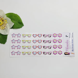 Adhesive Resin Summer Eye-Glasses for Clays V.A 20 Pairs (SM -P) 3.0 CM -Multicolor