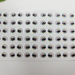 Adhesive Resin Eyes for Clays V.A. 013 (SM) 48 Pairs(P) 6.7MM - Rainbow