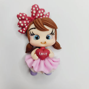 Hattie #243 Clay Doll for Bow-Center, Jewelry Charms, Accessories, and More