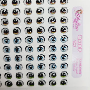 Adhesive Resin Eyes for Clays Multicolor STY R018 (SM / P) 40 Pairs