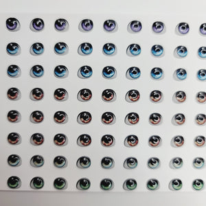 Adhesive Resin Eyes for Clays Multicolor STY R053 PP (X-SM) 72-Pairs
