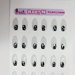 Adhesive Resin Eyes for Clays BLACK STY R007 MED (M) 24 Pairs