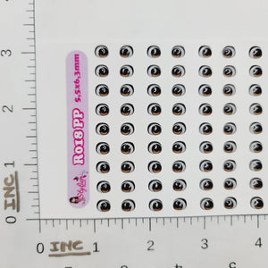 Adhesive Resin Eyes for Clays BROWN STY R018 (PP - X-SM)  72Pairs