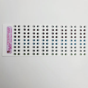 Adhesive Resin Eyes for Clays Multicolor STY R083 PP 72Pairs