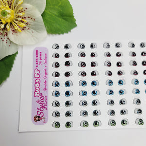 Adhesive Resin Eyes for Clays Multicolor STY R083 PP 72Pairs