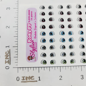 Adhesive Resin Eyes for Clays Multicolor STY R083 PP 72Pairs