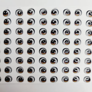 Adhesive Resin Eyes for Clays BROWN STY R018 (P/SM) 64Pairs