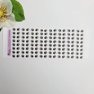 Adhesive Resin Eyes for Clays BROWN STY R018 (P/SM) 64Pairs