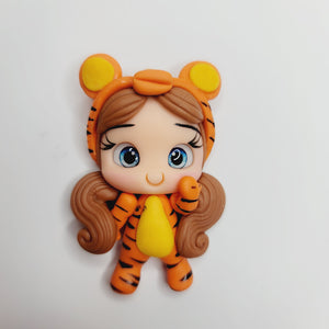 Winnie the Tiger 1 #576 Clay Doll for Bow-Center, Jewelry Charms, Accessories, and More