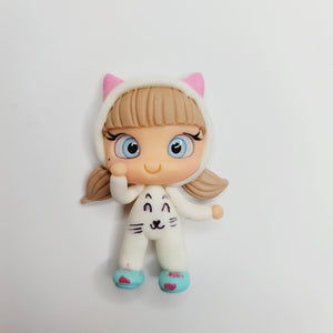 Cocoa Bunny #125 Clay Doll for Bow-Center, Jewelry Charms, Accessories, and More