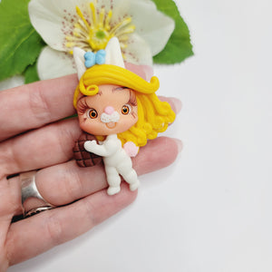 Lilly Belle  #323 Clay Doll for Bow-Center, Jewelry Charms, Accessories, and More