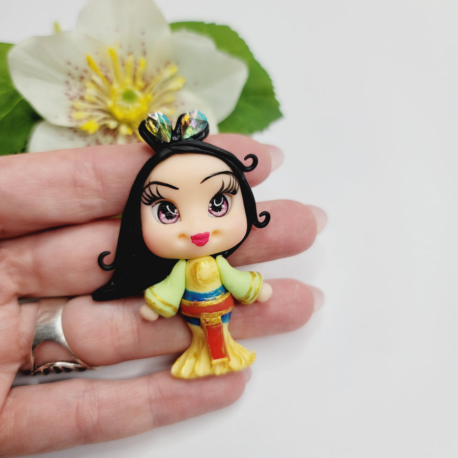 Mulan #421 Clay Doll for Bow-Center, Jewelry Charms, Accessories, and More