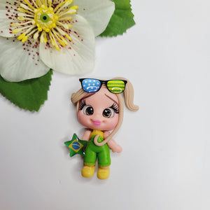 Mikaela #390 Clay Doll for Bow-Center, Jewelry Charms, Accessories, and More