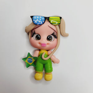Mikaela #390 Clay Doll for Bow-Center, Jewelry Charms, Accessories, and More