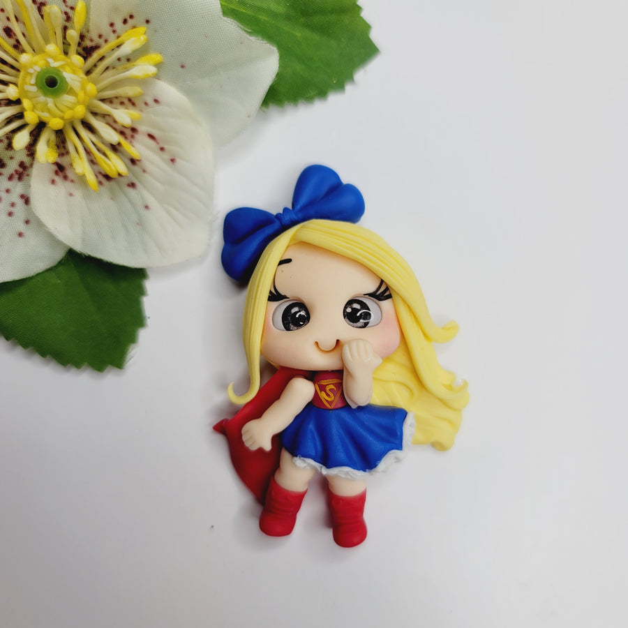 Super Girl 2 #541 Clay Doll for Bow-Center, Jewelry Charms, Accessories, and More