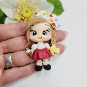 Faye #212 Clay Doll for Bow-Center, Jewelry Charms, Accessories, and More