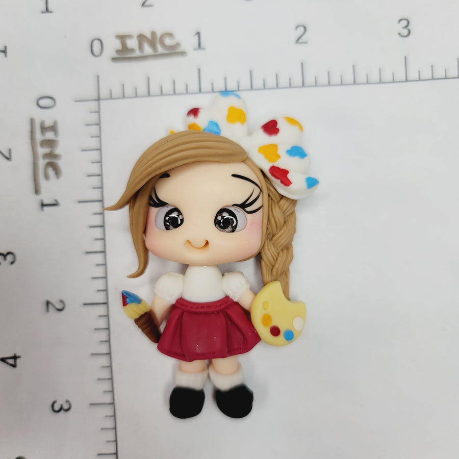 Faye #212 Clay Doll for Bow-Center, Jewelry Charms, Accessories, and More