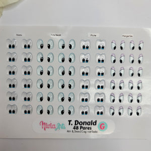 Adhesive Resin Eyes for Clays T. Donald KKA  - 48 Pairs(G) (Large)