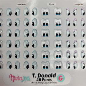 Adhesive Resin Eyes for Clays T. Donald KKA  - 48 Pairs(G) (Large)