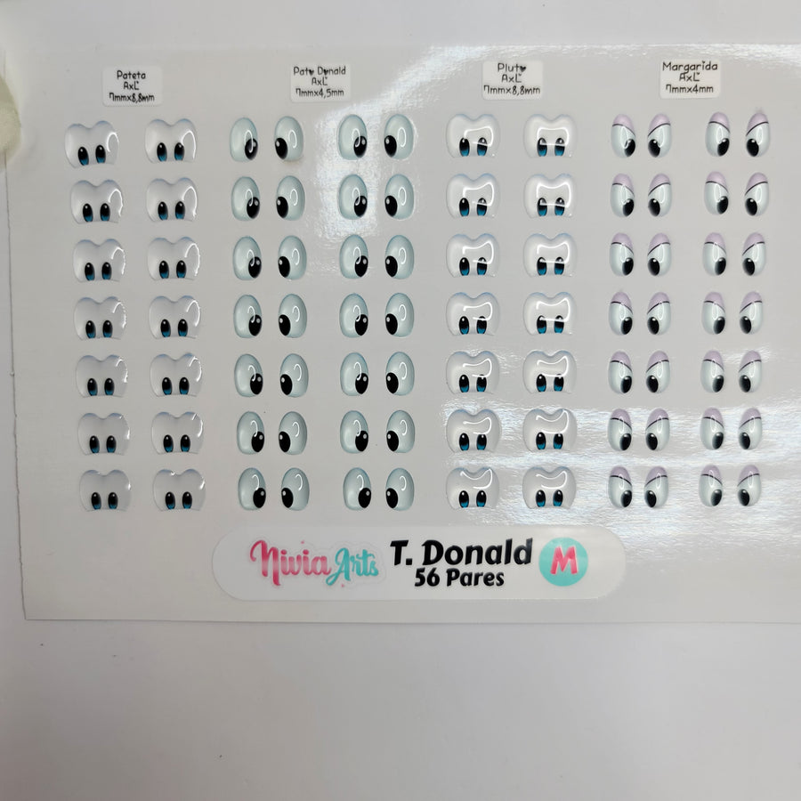 Adhesive Resin Eyes for Clays T. Donald KKA  - 56 Pairs(M) (Medium)