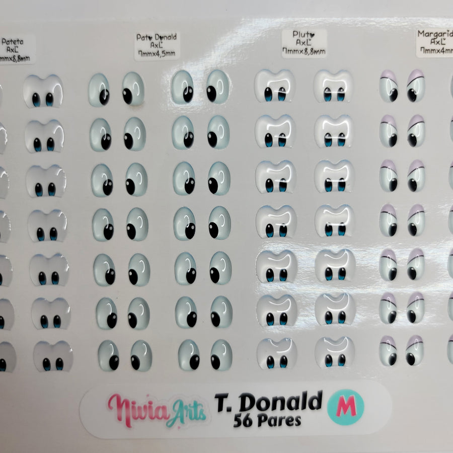 Adhesive Resin Eyes for Clays T. Donald KKA  - 56 Pairs(M) (Medium)