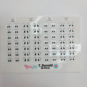 Adhesive Resin Eyes for Clays T. Donald KKA  - 56 Pairs(M) (Medium)