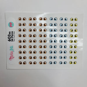 Adhesive Resin Eyes for Clays Multicolor KKA 602NA - 54 Pairs(PP) (X-Small)