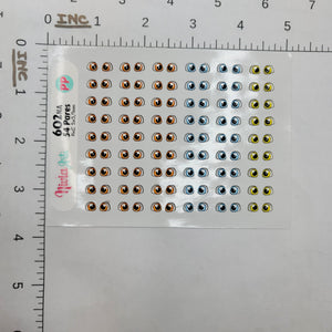 Adhesive Resin Eyes for Clays Multicolor KKA 602NA - 54 Pairs(PP) (X-Small)