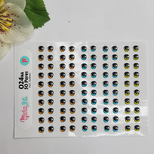 Adhesive Resin Eyes for Clays Multicolor KKA 024NA - 50 Pairs(P) (Small)