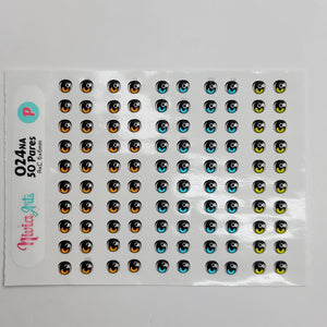 Adhesive Resin Eyes for Clays Multicolor KKA 024NA - 50 Pairs(P) (Small)