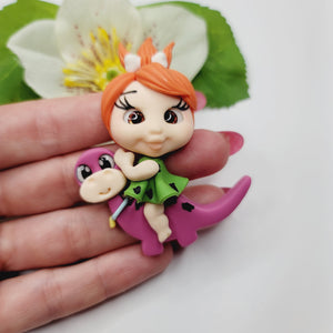 Peebles & Dino 4 #450 Clay Doll for Bow-Center, Jewelry Charms, Accessories, and More