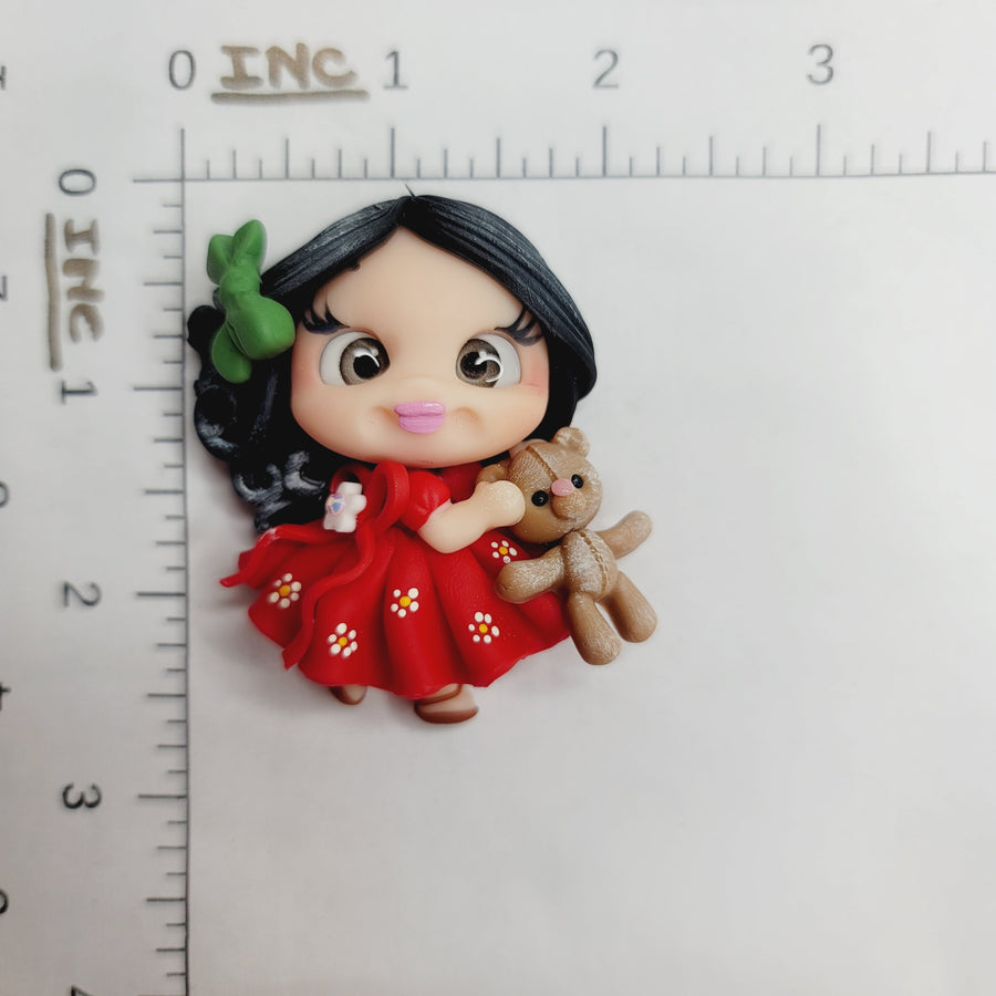 Espanhola #201 Clay Doll for Bow-Center, Jewelry Charms, Accessories, and More
