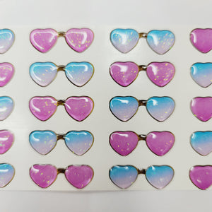 Adhesive Resin Sunglasses for Clays Multicolor STY O008 3cm (SM) 25 Units